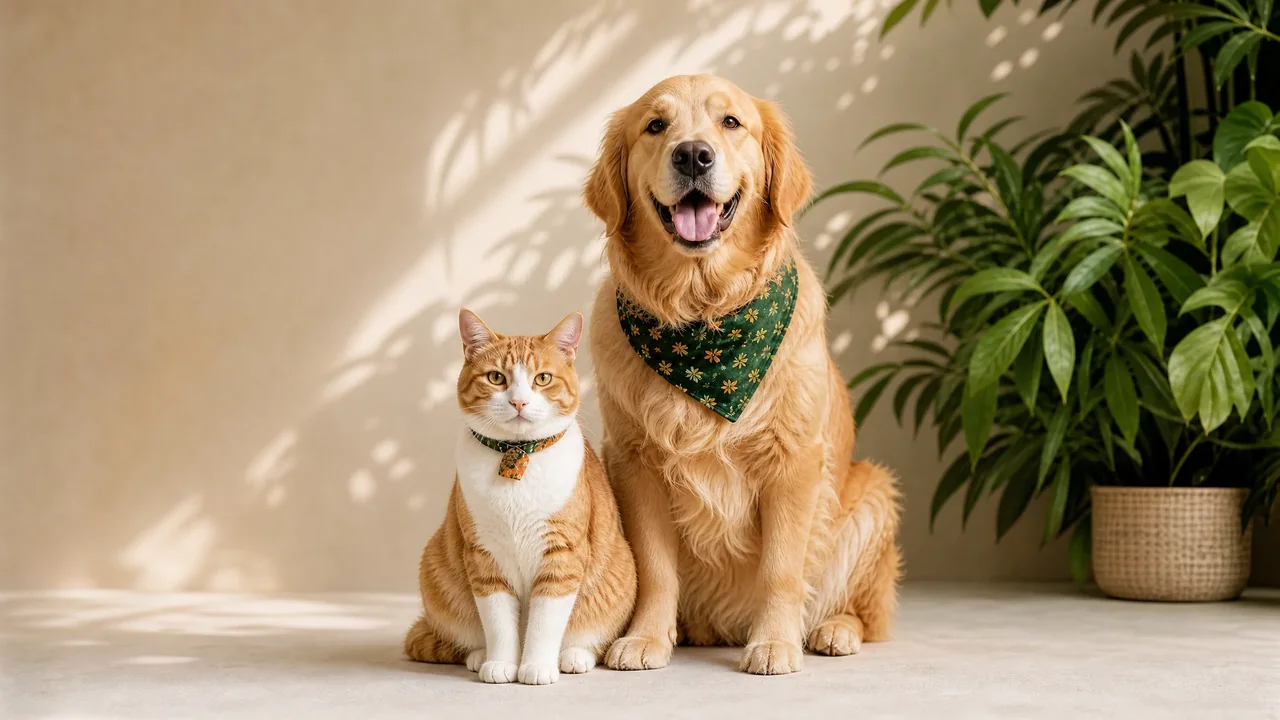 Perro y gato juntos en un ambiente cálido